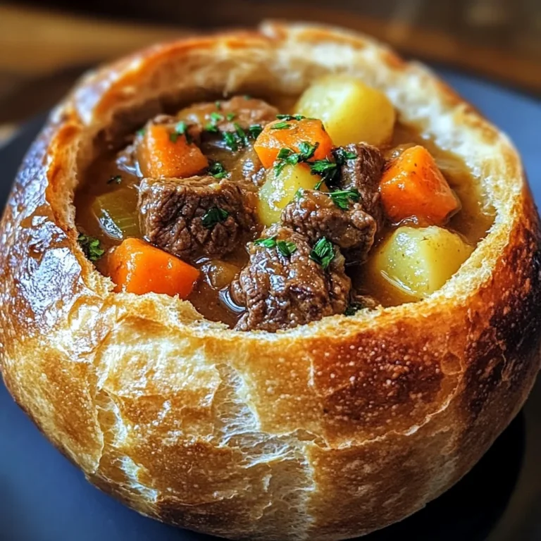 Beef Stew in Bread Bowls