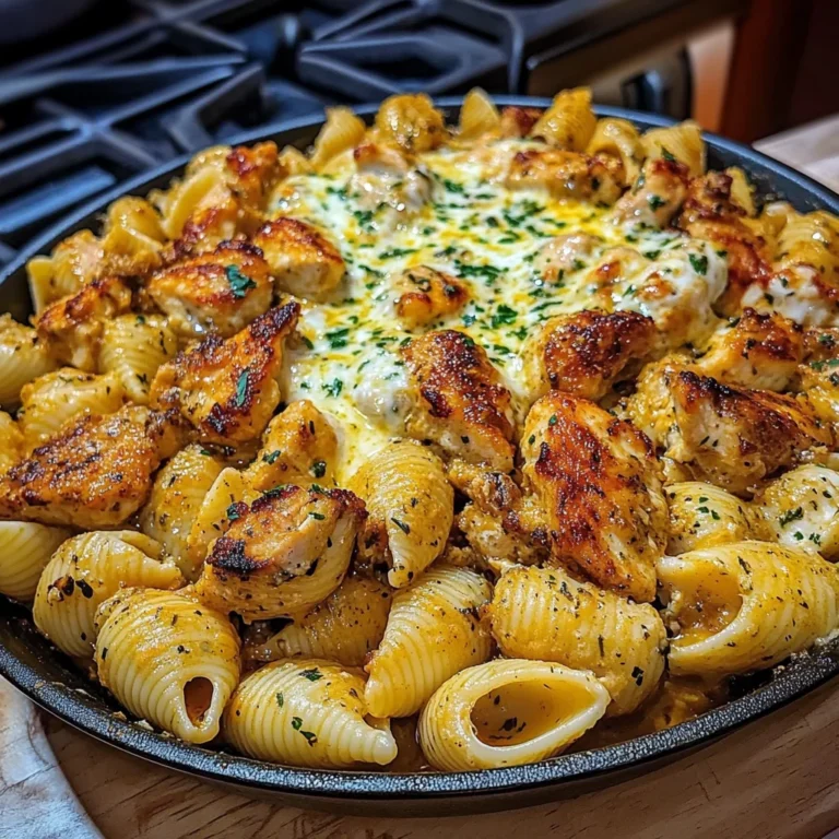 Garlic Cajun Chicken Shells in Velveeta Cream Sauce
